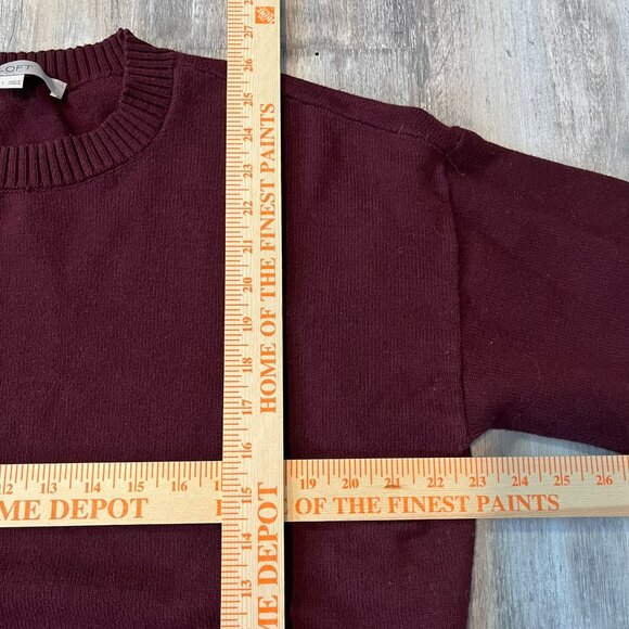 Set of 2 LOFT Sweaters, Large - Camel Relaxed V-Neck and Burgundy Modern Tunic - Picture 15 of 15